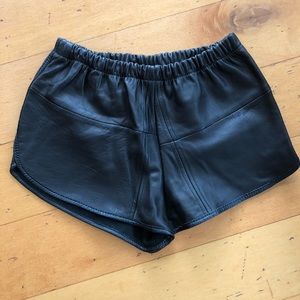 American Vintage Black Leather Shorts Festival S